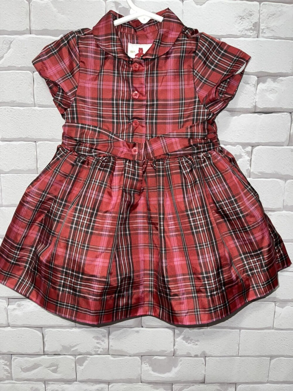 Baby Gap Dress Kids 6-12 Months Red Green Babygap Infant Christmas Holiday Plaid